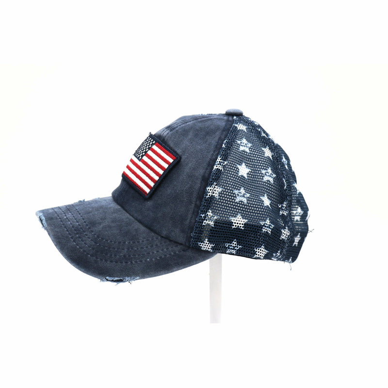 Distressed American Flag Ball Cap