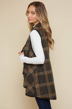 Plaid Vest Cardi -Black Plaid