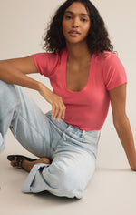 Z Supply Sirena Tee - Sunset Pink