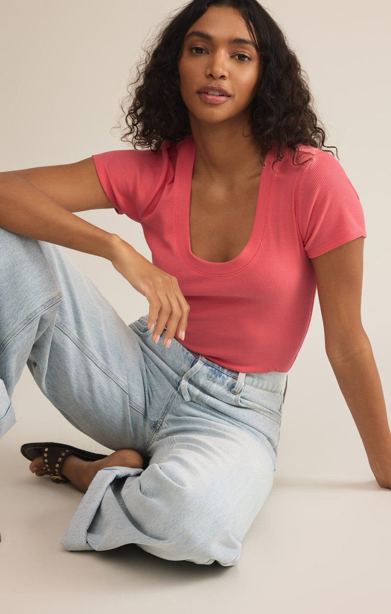 Z Supply Sirena Tee - Sunset Pink