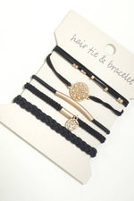 BOHO KNOT BRACELET HAIR TIES |  Black