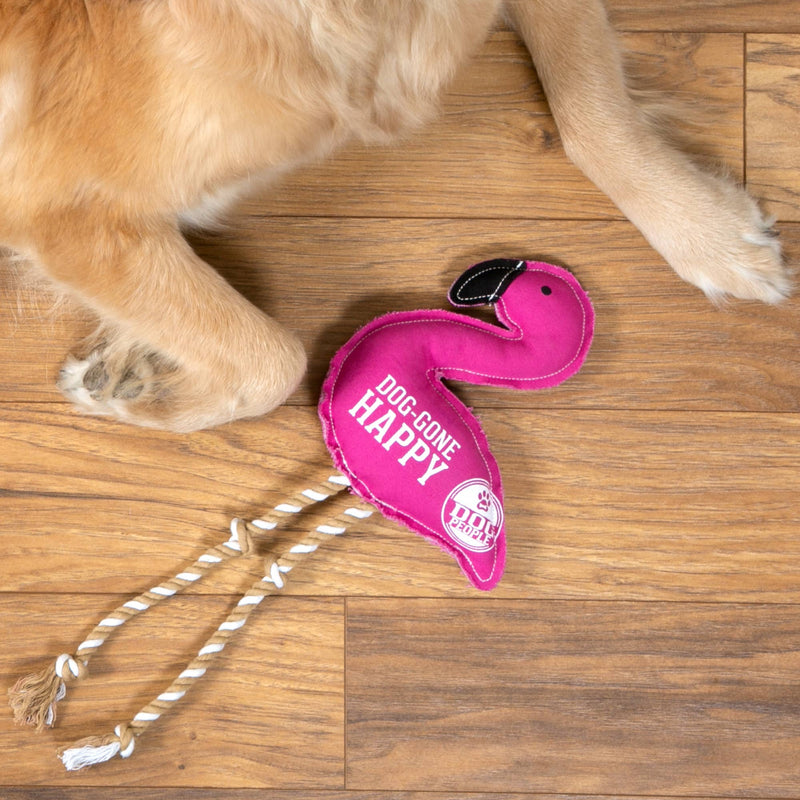 Happy - Canvas Dog Toy on Rope