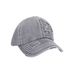 Distressed High Pony Cap with Glitter Star
