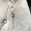 Green Crystal Hammered Hoop and Bar Necklace