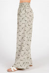 Olive Ivory Smocked Wide Leg Pant