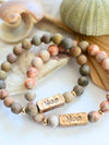 MOM Stone Bead Stretch Bracelet