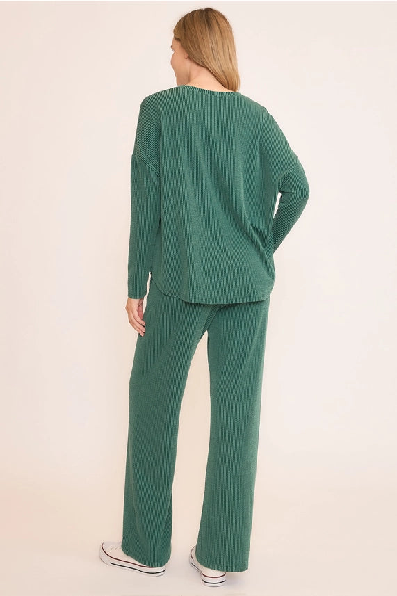 Wave Rib Wide Leg Pant