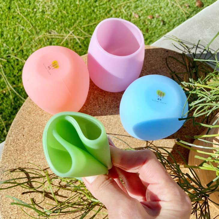Unbreakable Portable Silicone Travel Wine Glasses + Bag