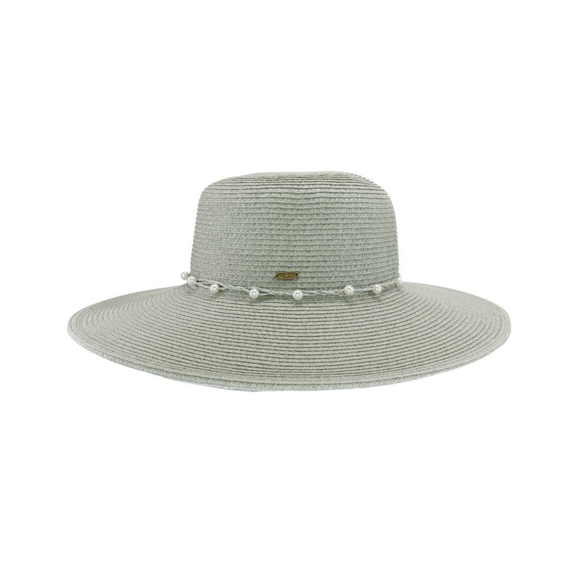 Pearl Banded Wide Brim Sunhat