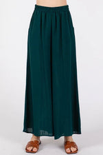 Woven Wide-Leg Pull On Pant