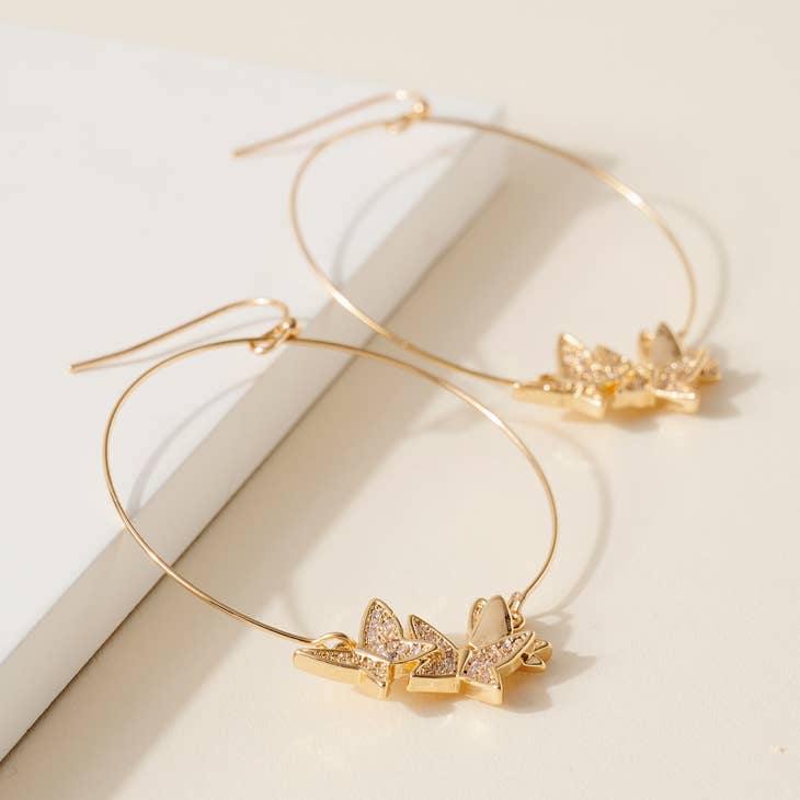 Butterfly Wire Dangle Earrings