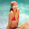 Clenega Matte Black Pink Lens Sunglasses
