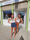 Shorts with Curved Hemline