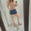 Shorts with Curved Hemline