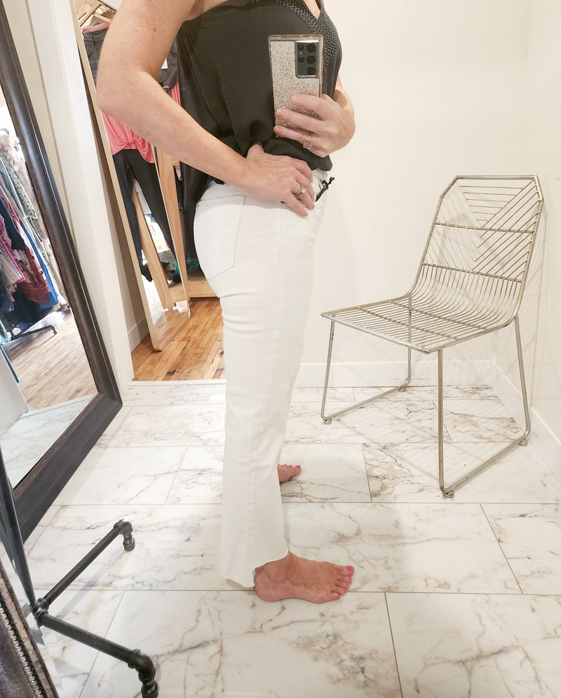 KUT Kelsey Ankle Flare OPTIC WHITE