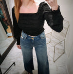 Woven Long Sleeve Chic Top