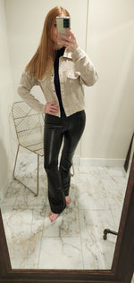 Faux Patent Leather Flare Highwaist Leggings