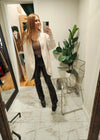 Fur Lined Open Front Cardigan