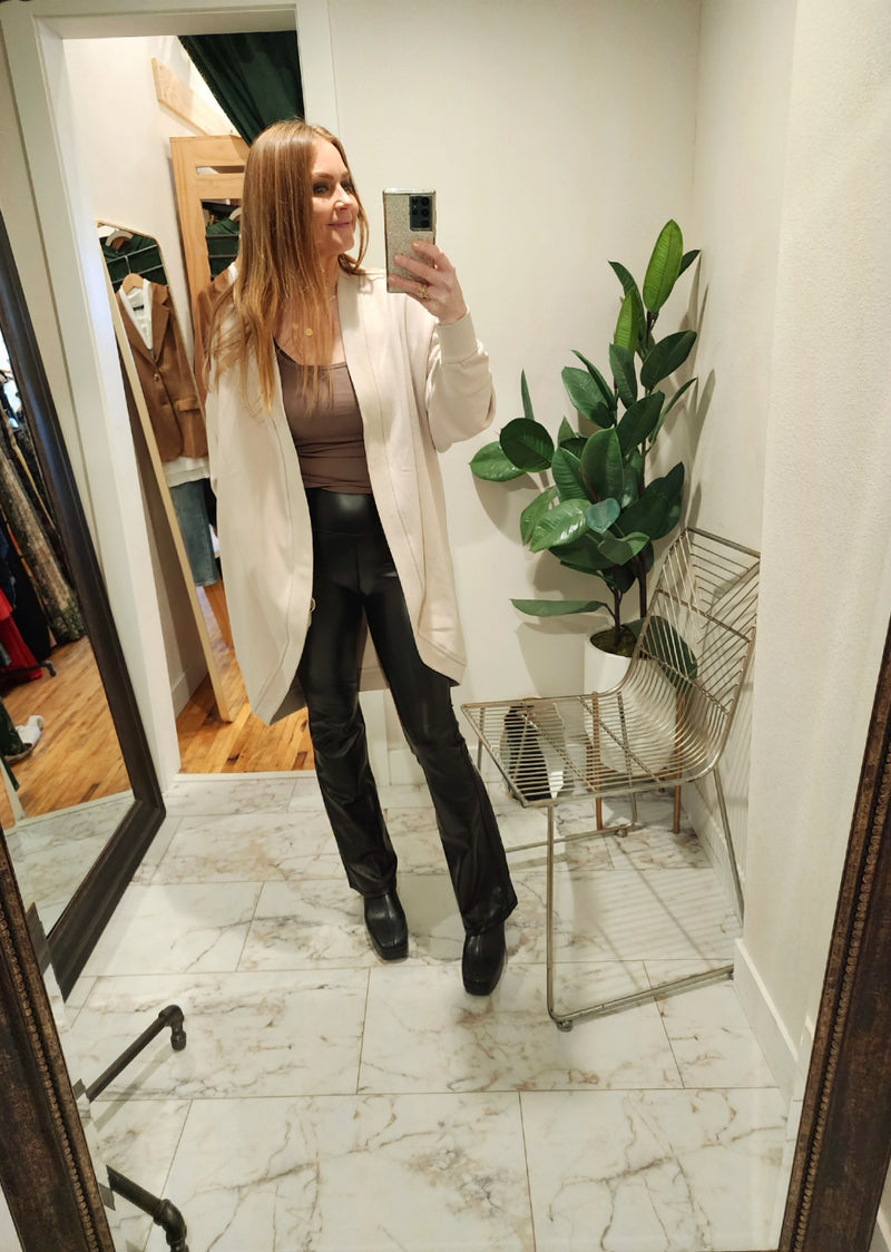 Fur Lined Open Front Cardigan