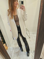 Fur Lined Open Front Cardigan
