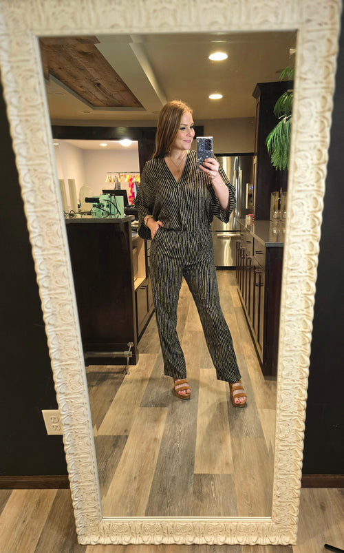 Axel Jumpsuit with Bell Sleeves - Twine Black