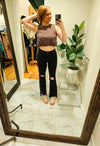 Crop Round Neck Short Sleeveless Top