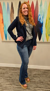Printed Cowl Neck Knit Top