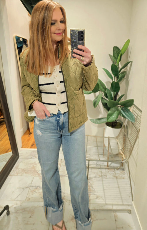 Allie Quilted Jacket - Olive