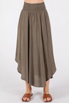 Smocked Midi Skirt- Green