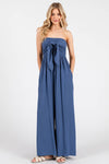 Front Tie Tank Top Wide Leg Jumpsuit