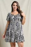 Curvy Abstract Sweetheart Mini Dress
