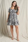 Curvy Abstract Sweetheart Mini Dress