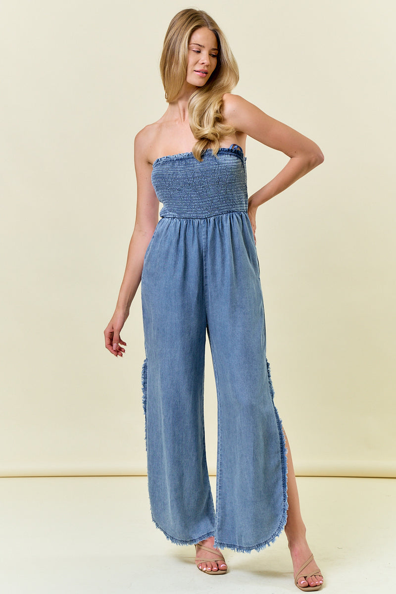 Strapless Tencel Jumpsuit