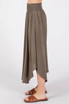 Smocked Midi Skirt- Green