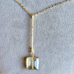 Crystal Bar Pendant Hammered Necklace Chain