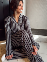 Black Stripe Pajama Set 