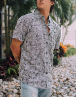 Too Many Lines - Zebra Black 7 Seas Button Up