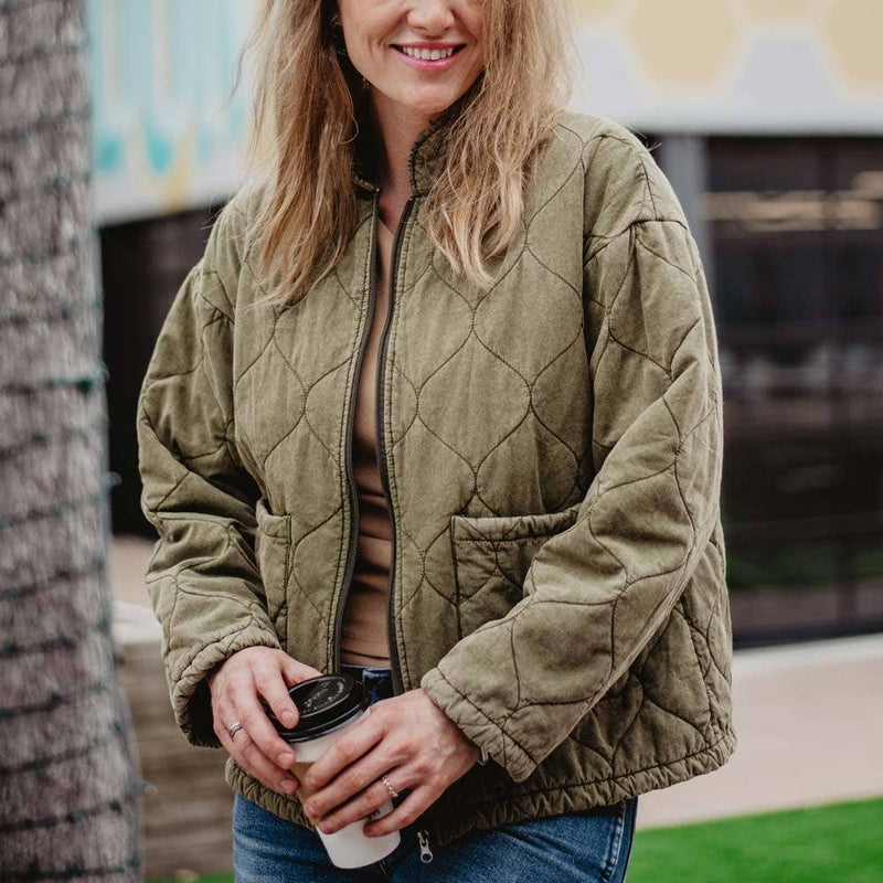 Allie Quilted Jacket - Olive