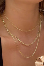 18K STAINLESS STEEL LAYERED NECKLACE