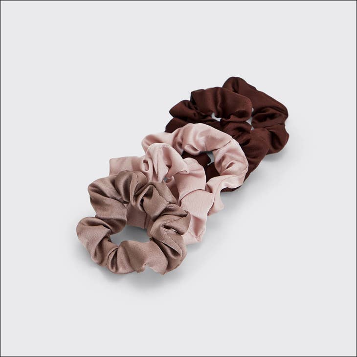 Satin Sleep Scrunchies - 5 piece - Cameo