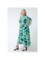 Curvy Tropical Overlap Maxi Dress