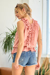 Frilled V-Neck Top