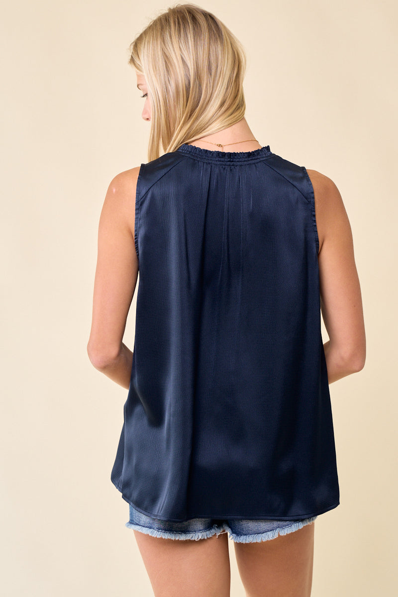 Navy Knit Top