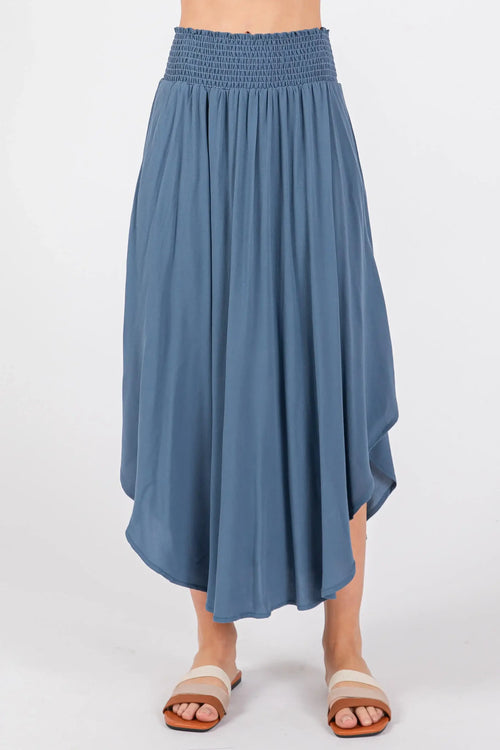 Smocked Midi Skirt