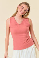 V-Neck Frilled Top