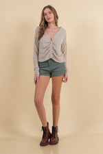 Textured Soft Knit Hairy Cardigan