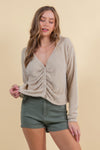 Textured Soft Knit Hairy Cardigan