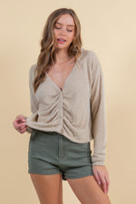 Textured Soft Knit Hairy Cardigan
