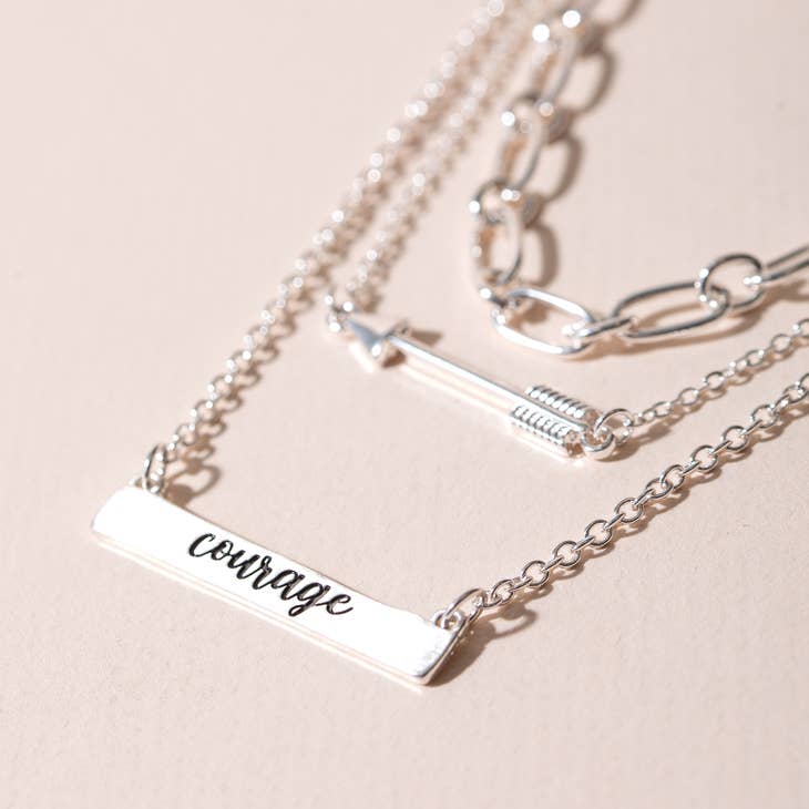 Layered COURAGE Chain Necklace
