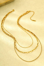 18K STAINLESS STEEL LAYERED NECKLACE